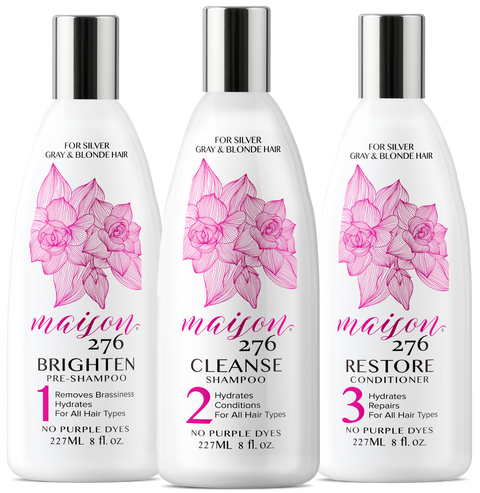 3-Step System | Brighten & Soften Gray Hair | Maison 276